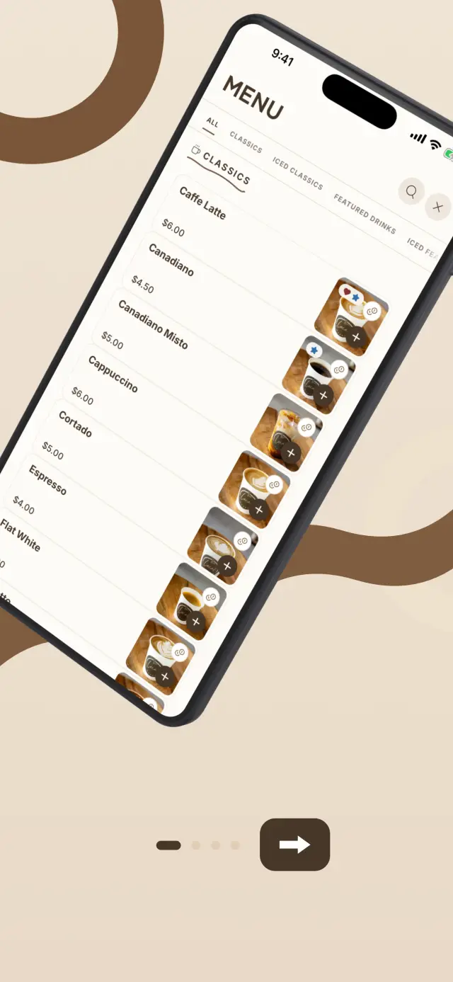 The Local app's menu